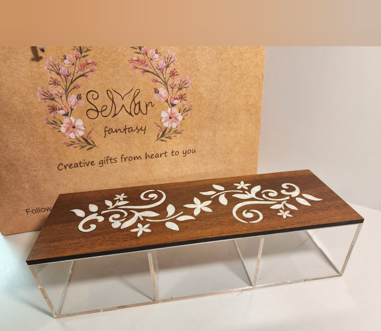 Plexiglass box with wooden cover