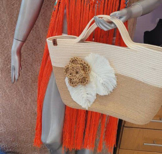 feather design handbag