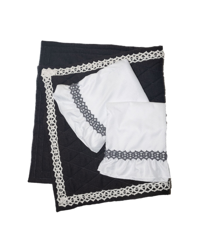 Black Prayer mat with a prayer set