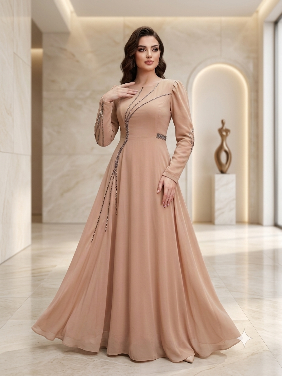 unique Crepe Chiffon dress  M7011