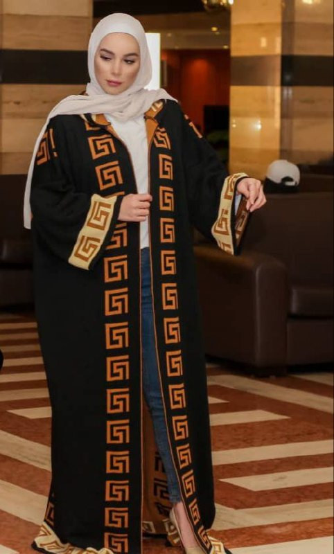 orange graphics triko abaya