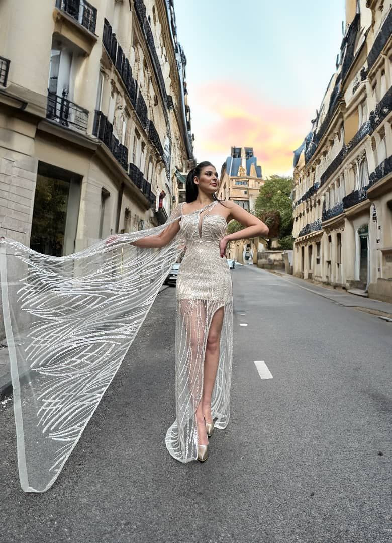 Side Slit Evening Dress - Hover