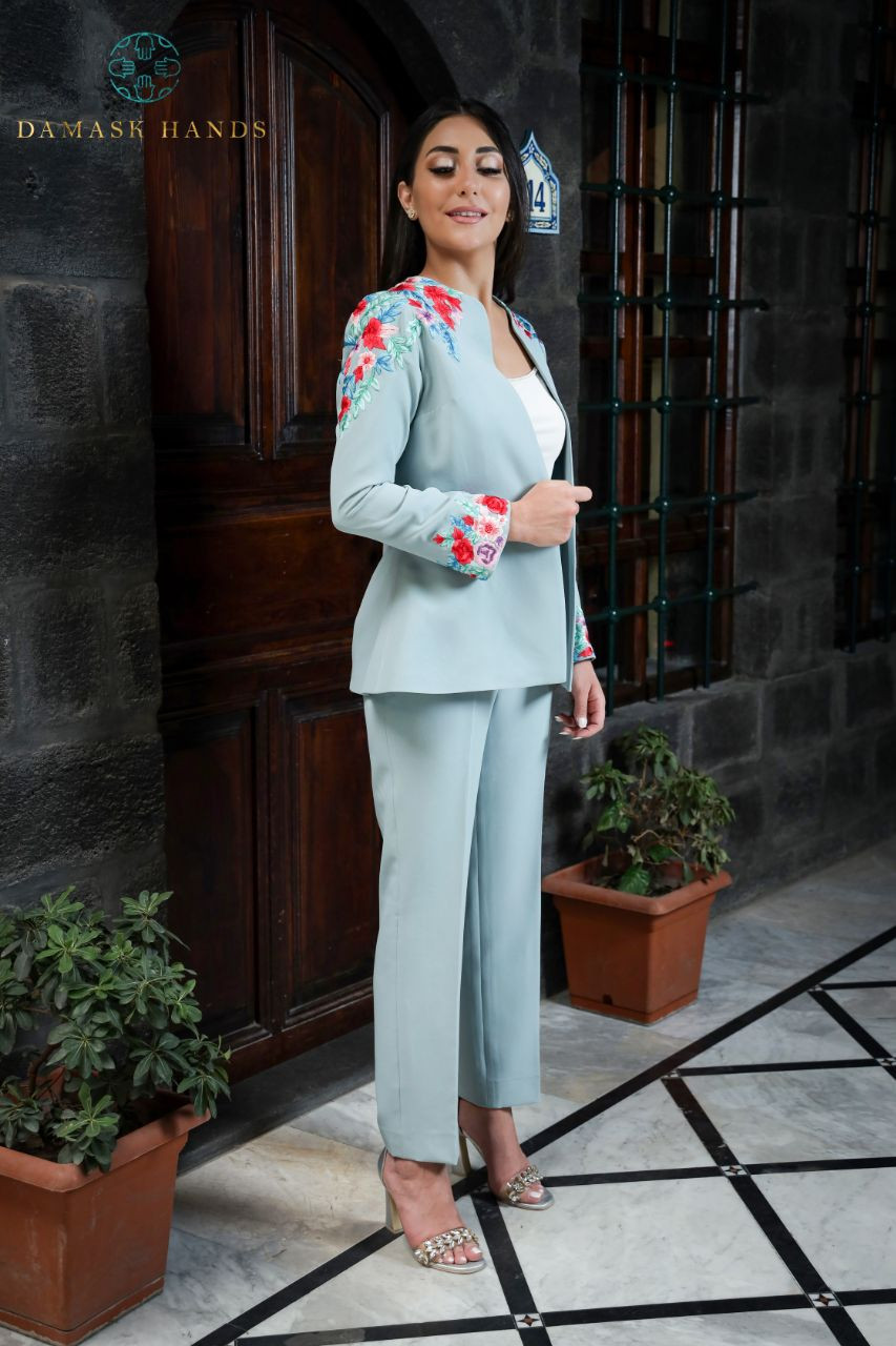 Floral Hand embroider suit