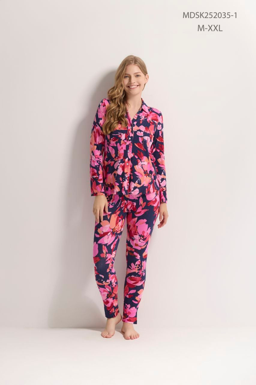 Colorful floral pajama set