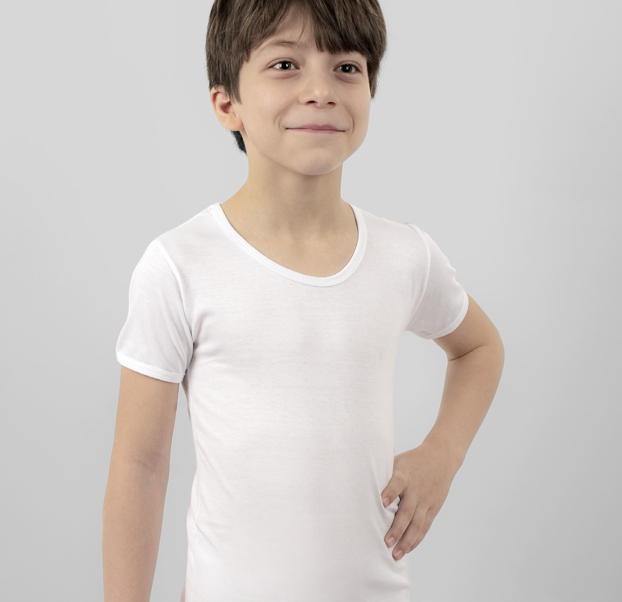 Boy's Underwear Half Sleeve O Neck