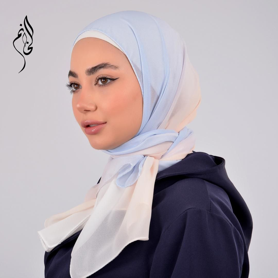 Gradient blue colors hijab