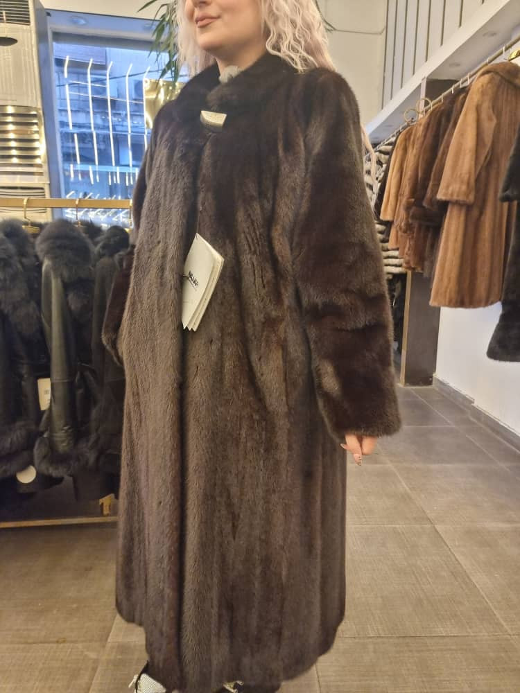 Natural Mink Fur Coat 130 cm