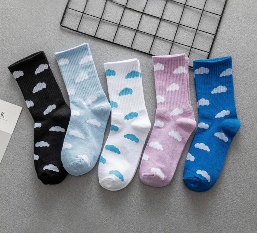 Cloudy design women socks