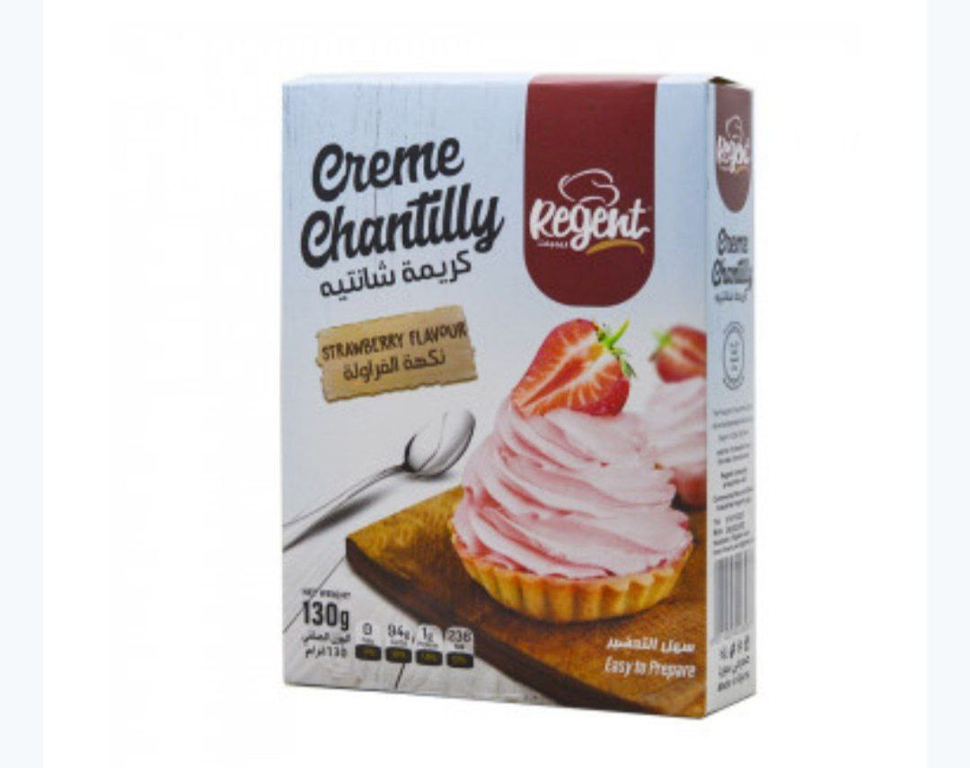 regent creme chantilly 130g with strawberry flavor